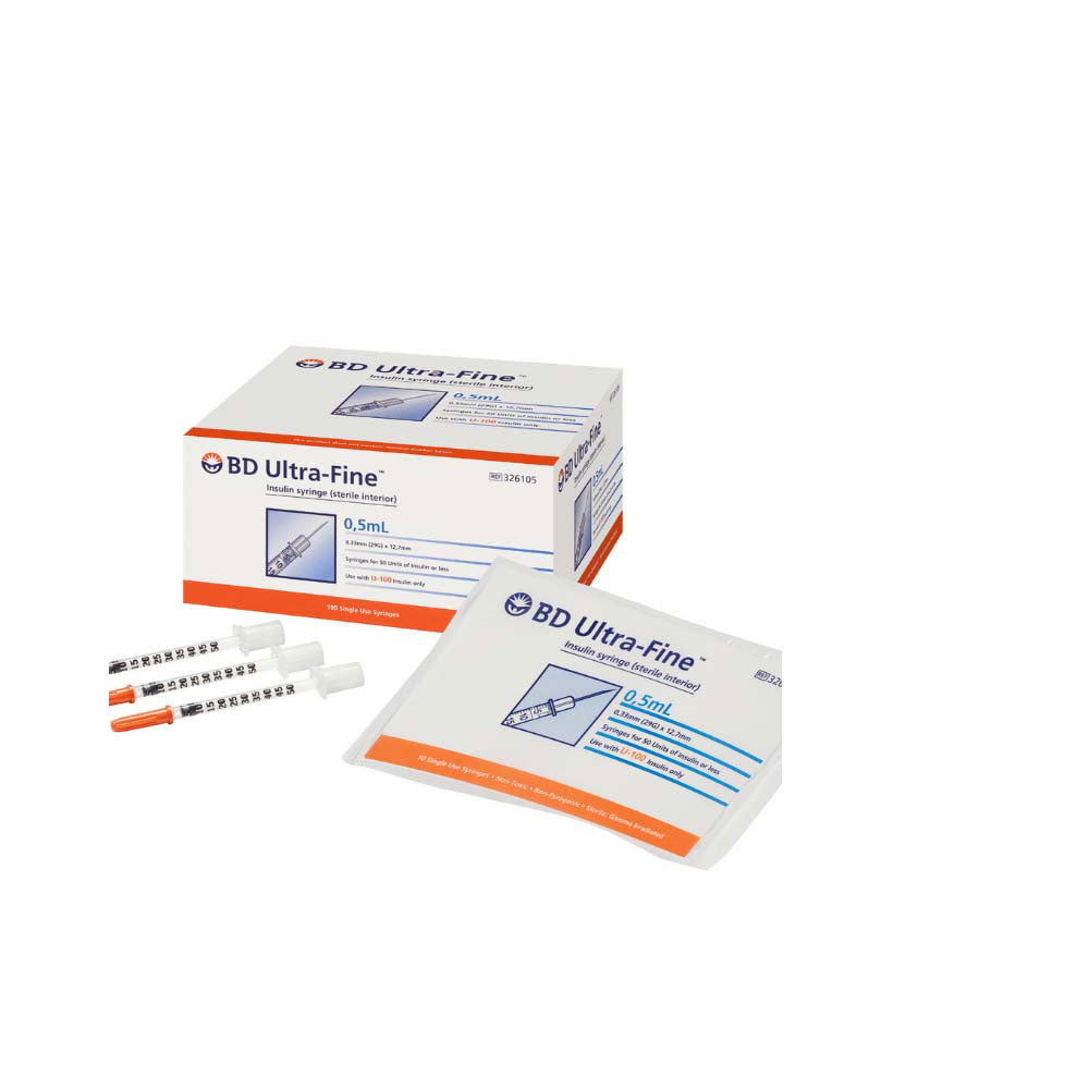 BD ULTRA FINE SYRINGE NEEDLE 0.5CCX12.7MM 29G 100S