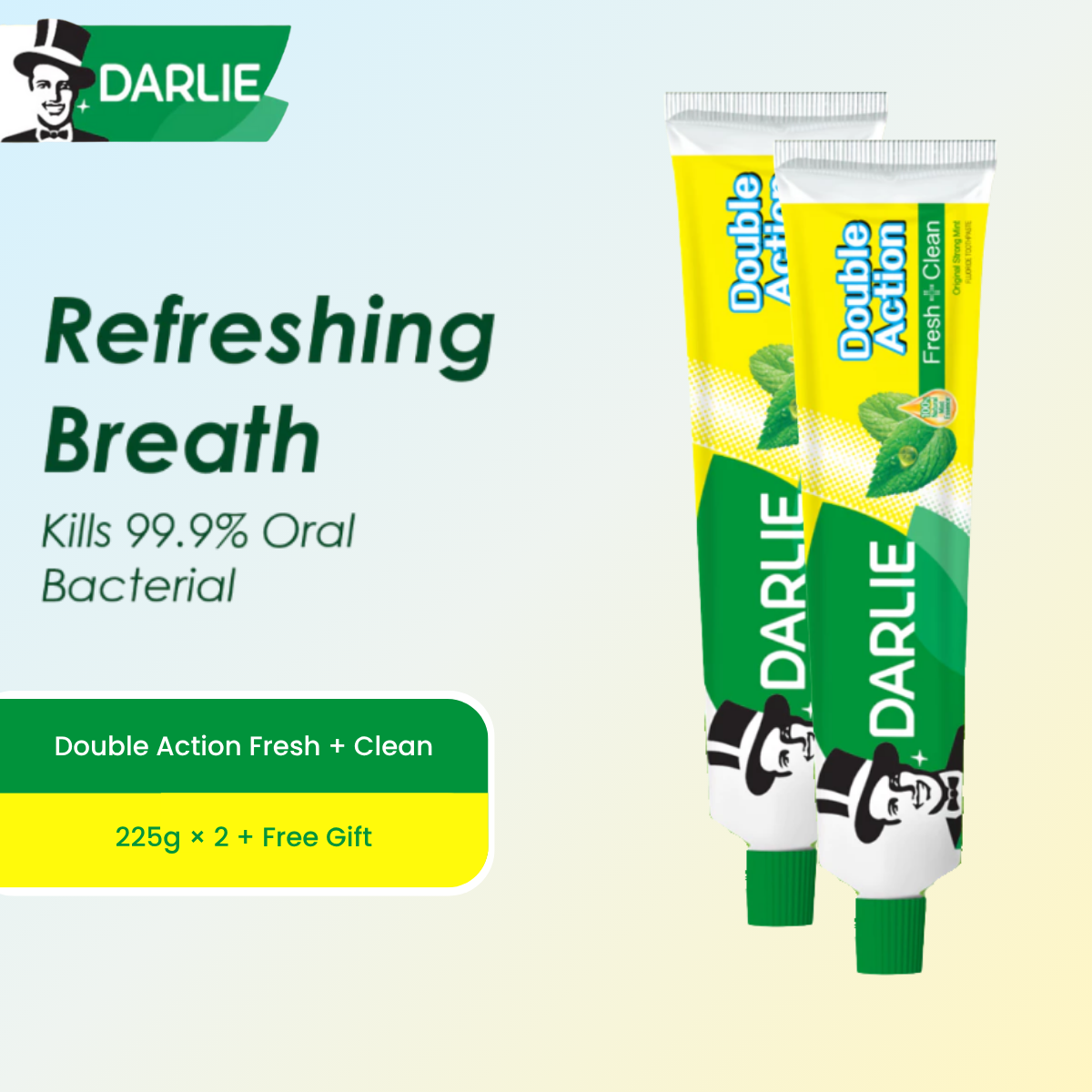 DARLIE TOOTHPASTE DOUBLE ACTION ORIGINAL STRONG MINT 225G 2S+G