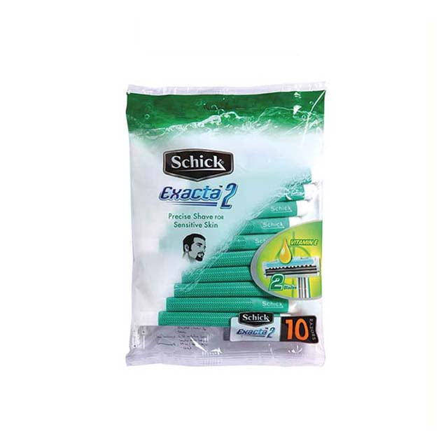 SCHICK EXACTA 2 SENSITIVE GREEN VALUE PACK DISPOSABLE RAZOR 7S + 3S