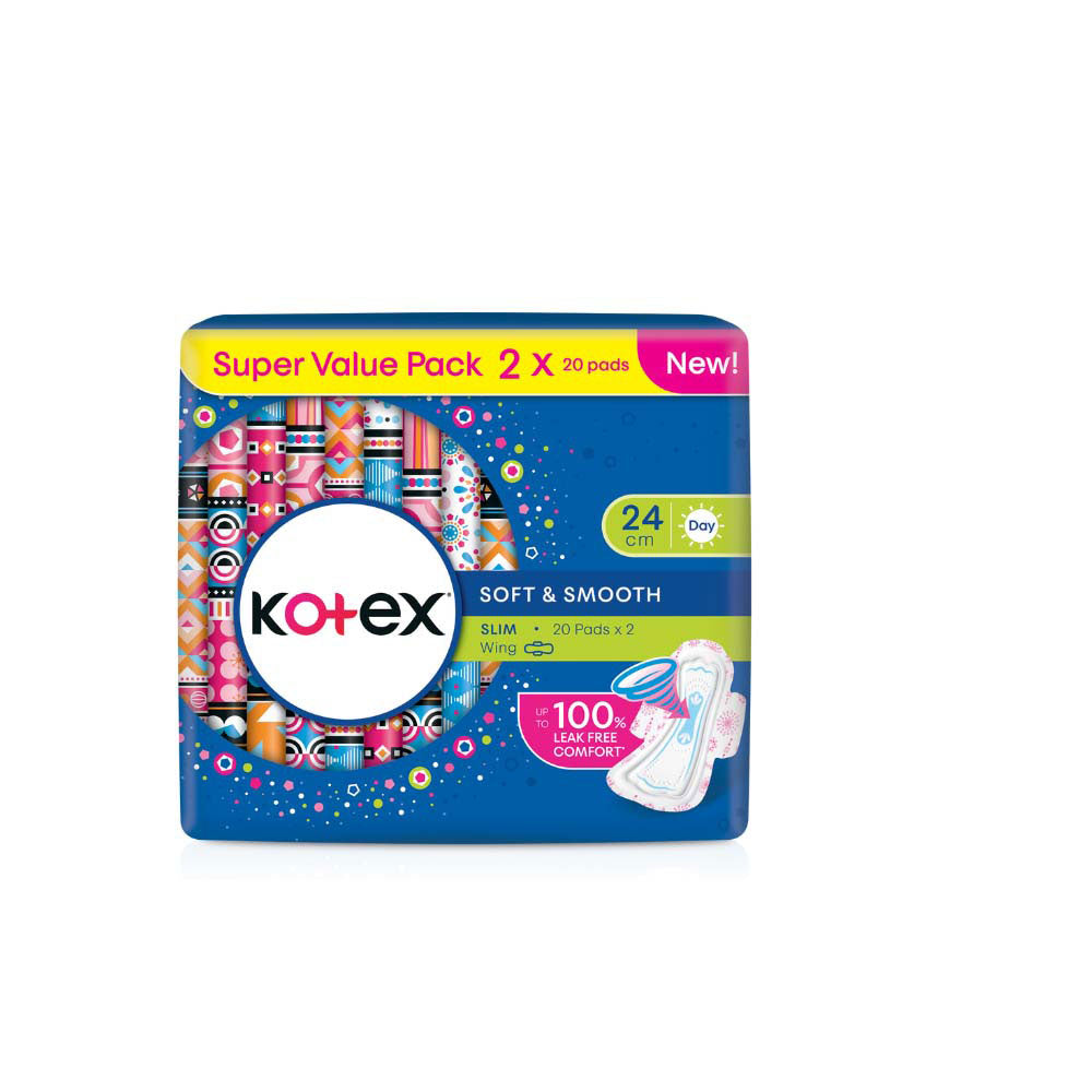 KOTEX SOFT&SMOOTH SLIM WING 20SX2
