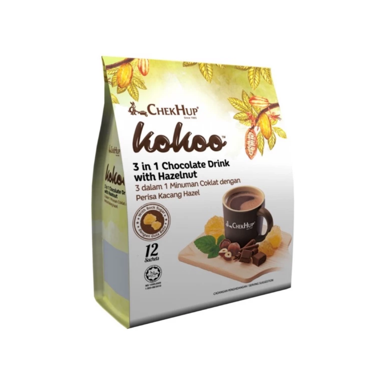CHEK HUP 3IN1 KOKOO HOT CHOCOLATE WITH HAZELNUT SACHET 30G 12S