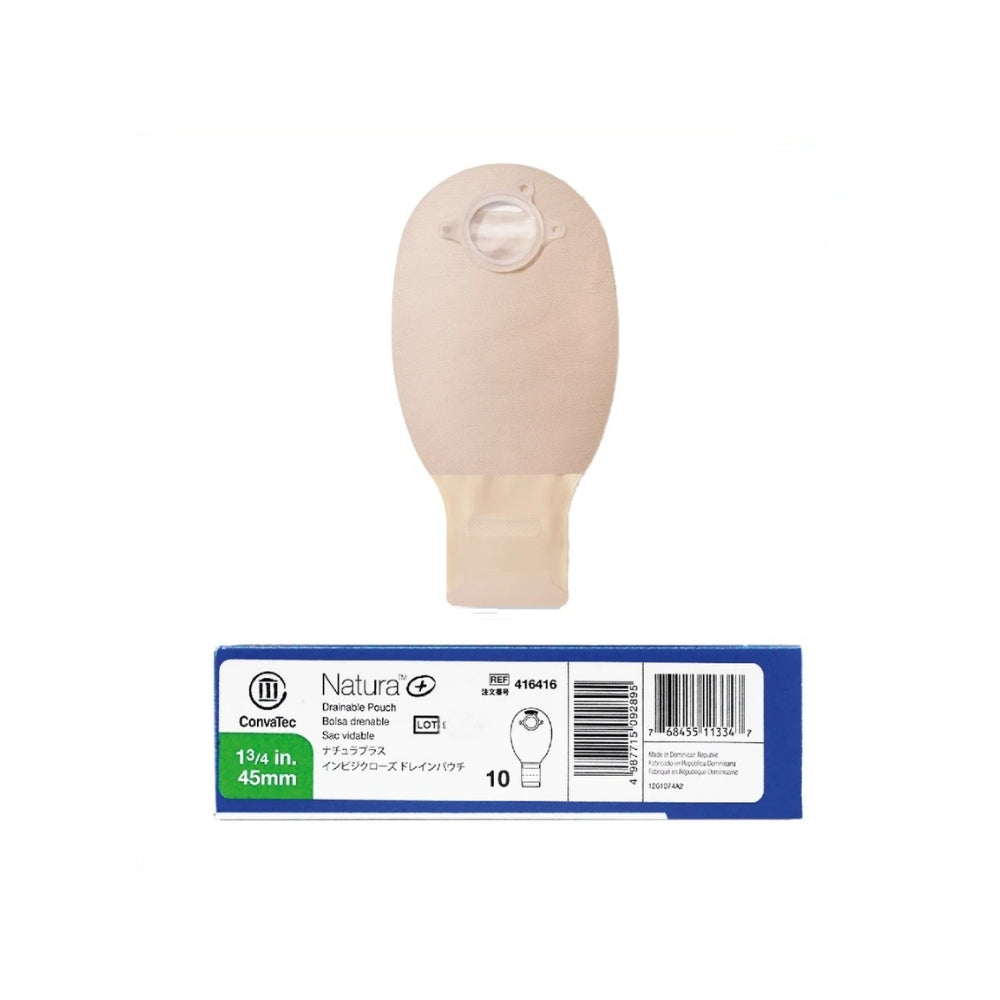 CONVATEC NATURA PLUS DRAINABLE POUCH FILTER TRANSPARENT 45MM (416416) 10S