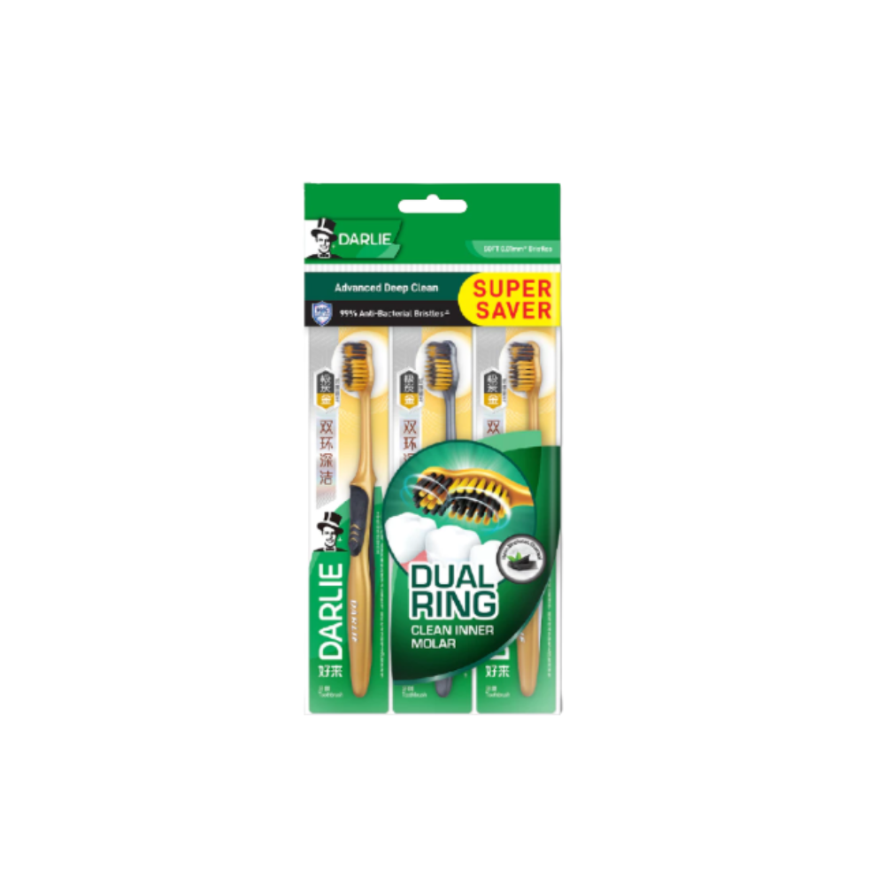DARLIE TOOTHBRUSH CHARCOAL GOLD VALUE PACK 3S