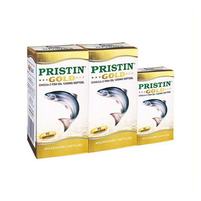 TOTAL HEALTH CONCEPTS Pristin Gold triple pack of omega 3 fish oil supplement 90 softgels each