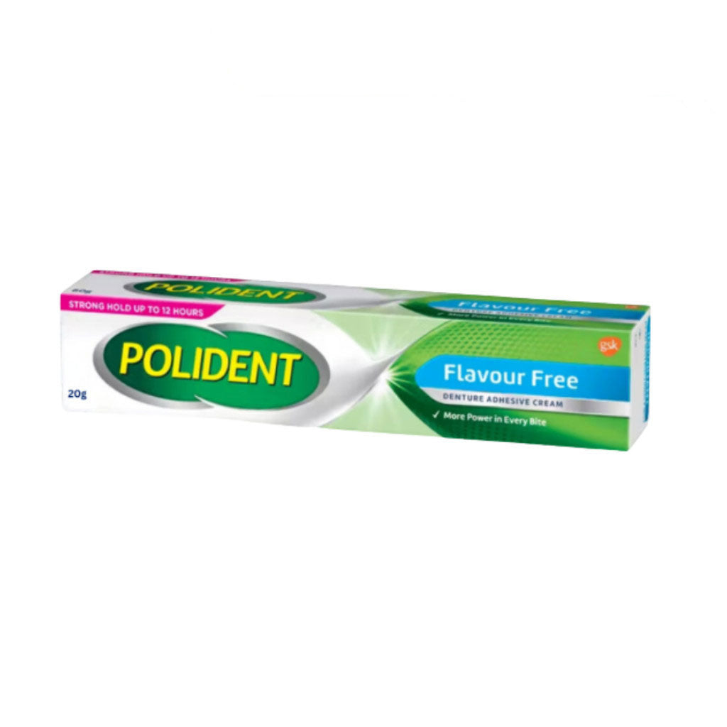 POLIDENT FLAVOUR FREE DENTURE ADHESIVE CREAM 20G