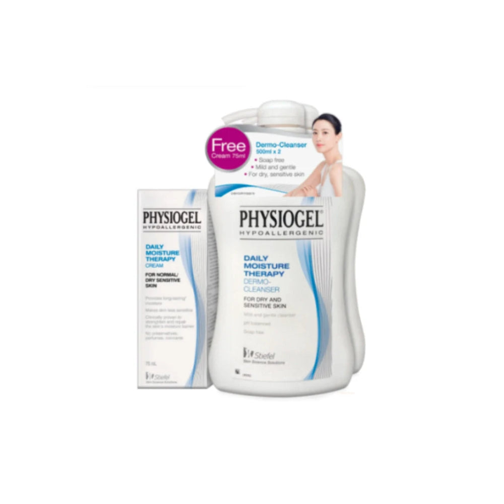 PHYSIOGEL DAILY MOISTURE THERAPY CLEANSER 500MLX2+G