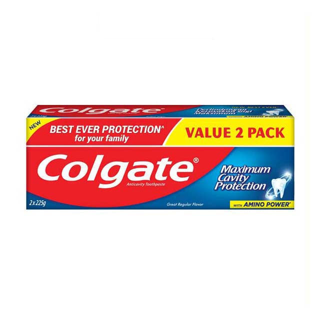 Red Colgate Toothpaste COLGATE TOOTHPASTE RED GREAT REGULAR FLAVOR 225G X 2