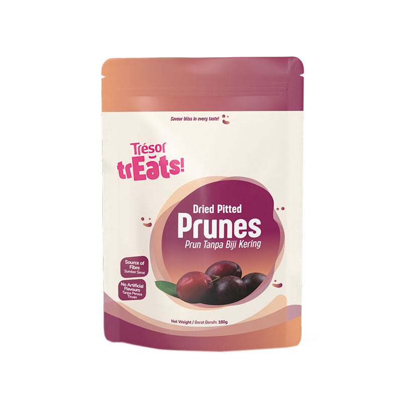 TRESOR TREATS DRIED PITTED PRUNES 180G