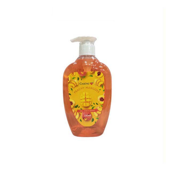 CARING FRUITY GEL HAND WASH PEACH MANGO 500ML