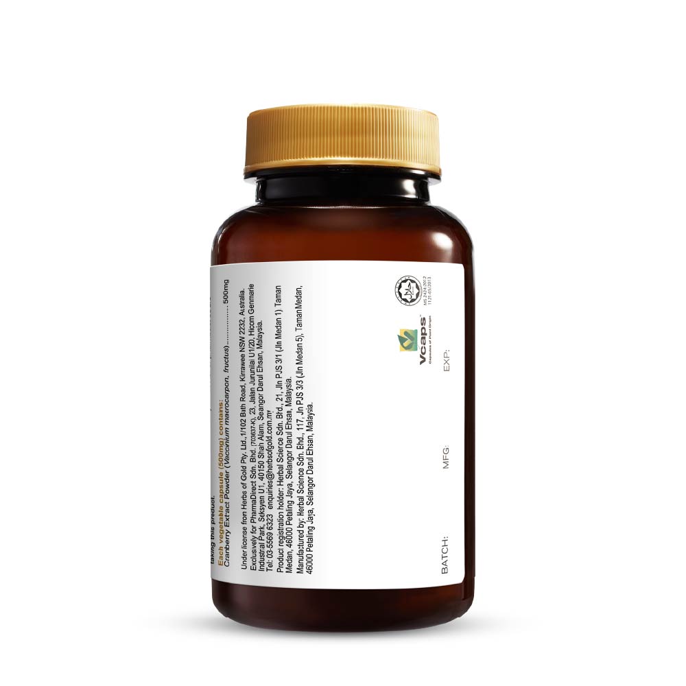 HERBS OF GOLD CRANBERRY EXTRACT 500MG 90S