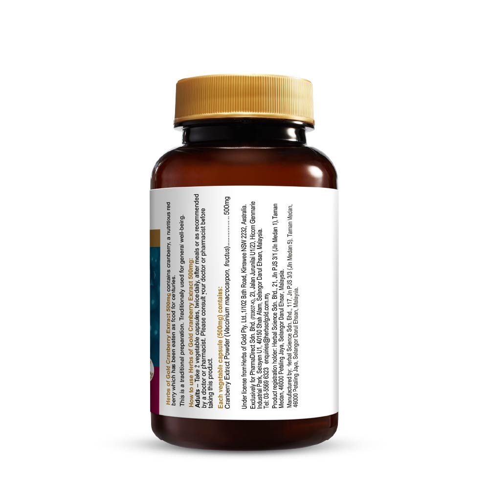 HERBS OF GOLD CRANBERRY EXTRACT 500MG 90S