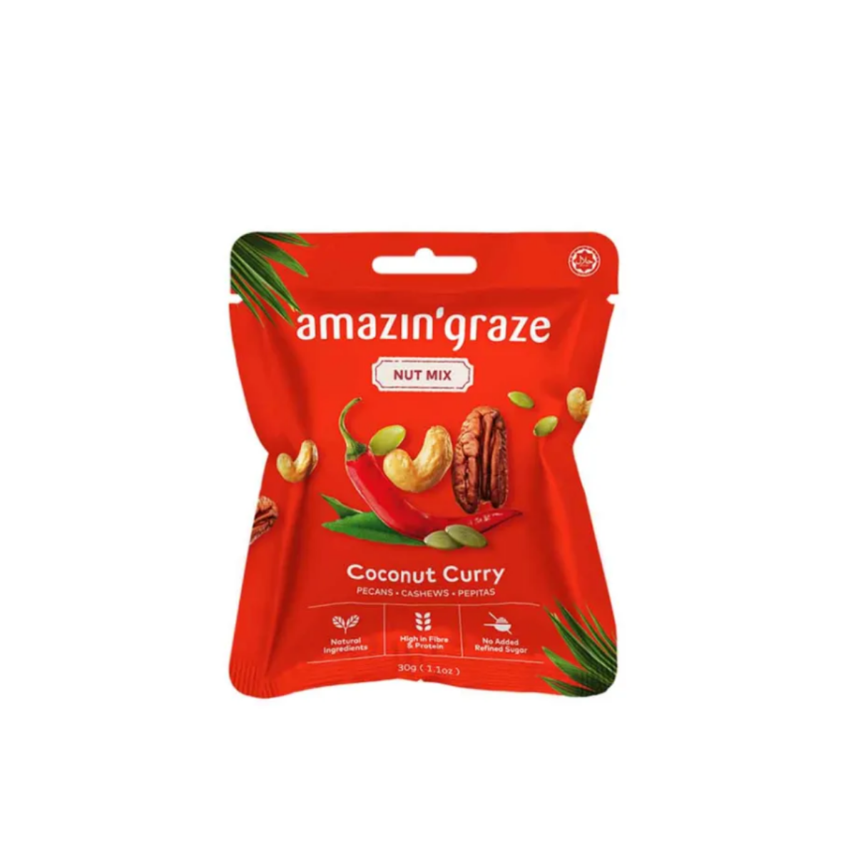 AMAZIN GRAZE NUT MIX COCONUT CURRY LIME 30G