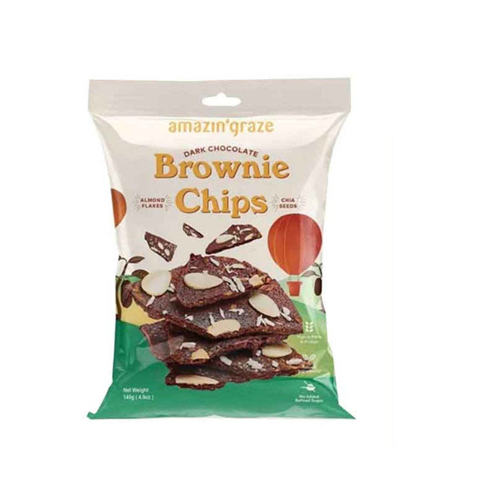 AMAZIN GRAZE DARK CHOCOLATE BROWNIE CHIPS 140G