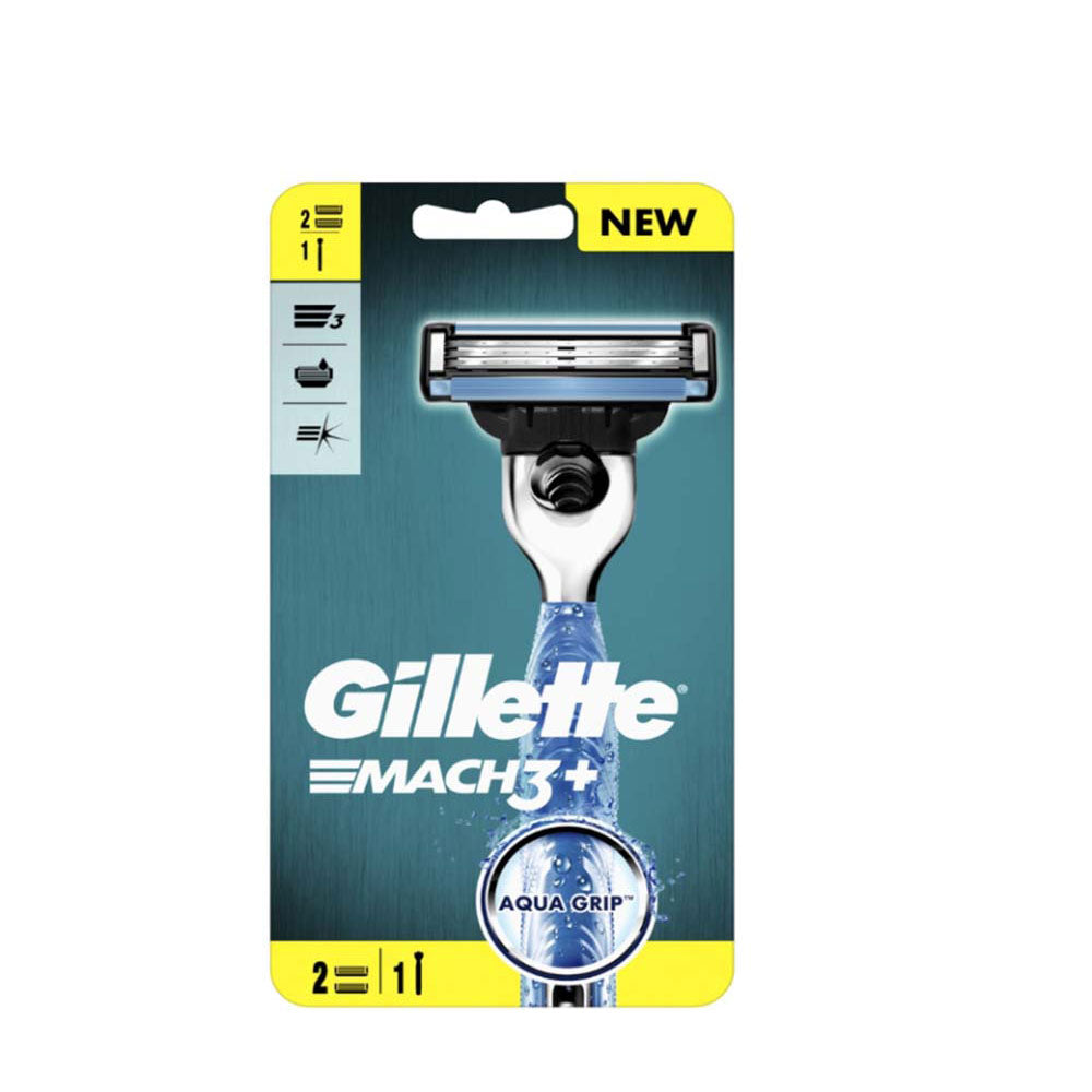 GILLETTE MACH 3+ AQUA GRIP 2UP RAZOR 1S