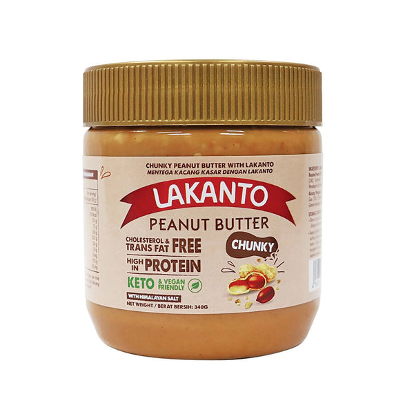 LAKANTO PEANUT BUTTER CHUNKY 340G