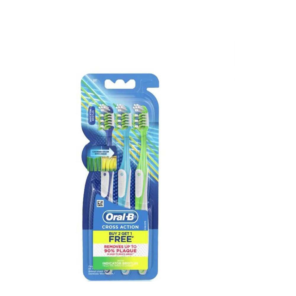 ORAL B TOOTHBRUSH CROSS ACTION INDICATOR BRISTLES 3S