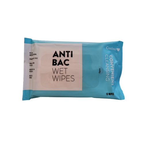 CARING WET WIPES ANTIBACTERIAL FRAGRANCE-FREE 10SX3