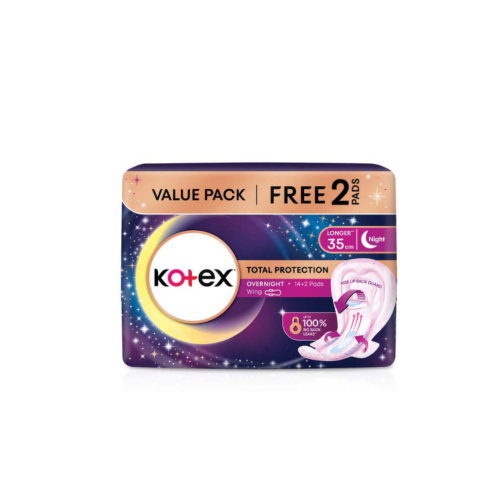 KOTEX TOTAL PROTECTION RISE-UP GUARD OVERNIGHT 35CM WING 14S