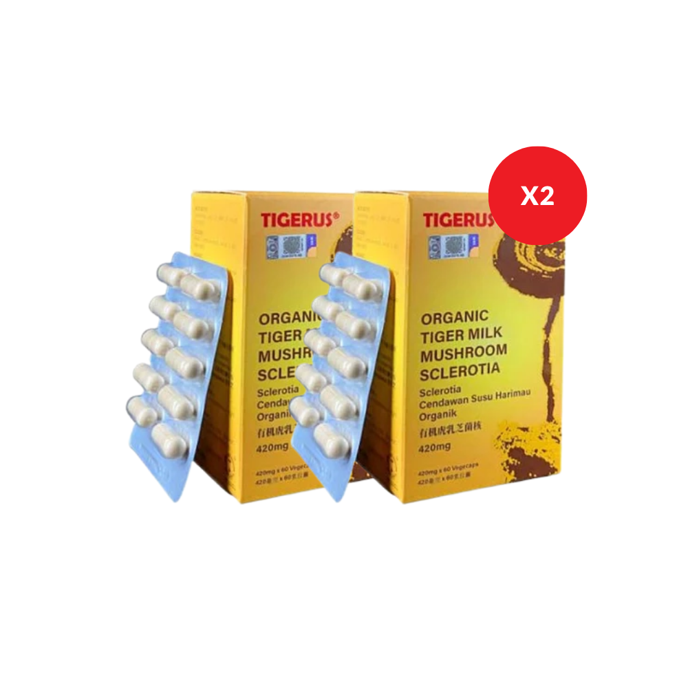 TIGERUS ORGANIC TIGER MILK MUSHROOM SCLEROTIA 420MG 60S x2