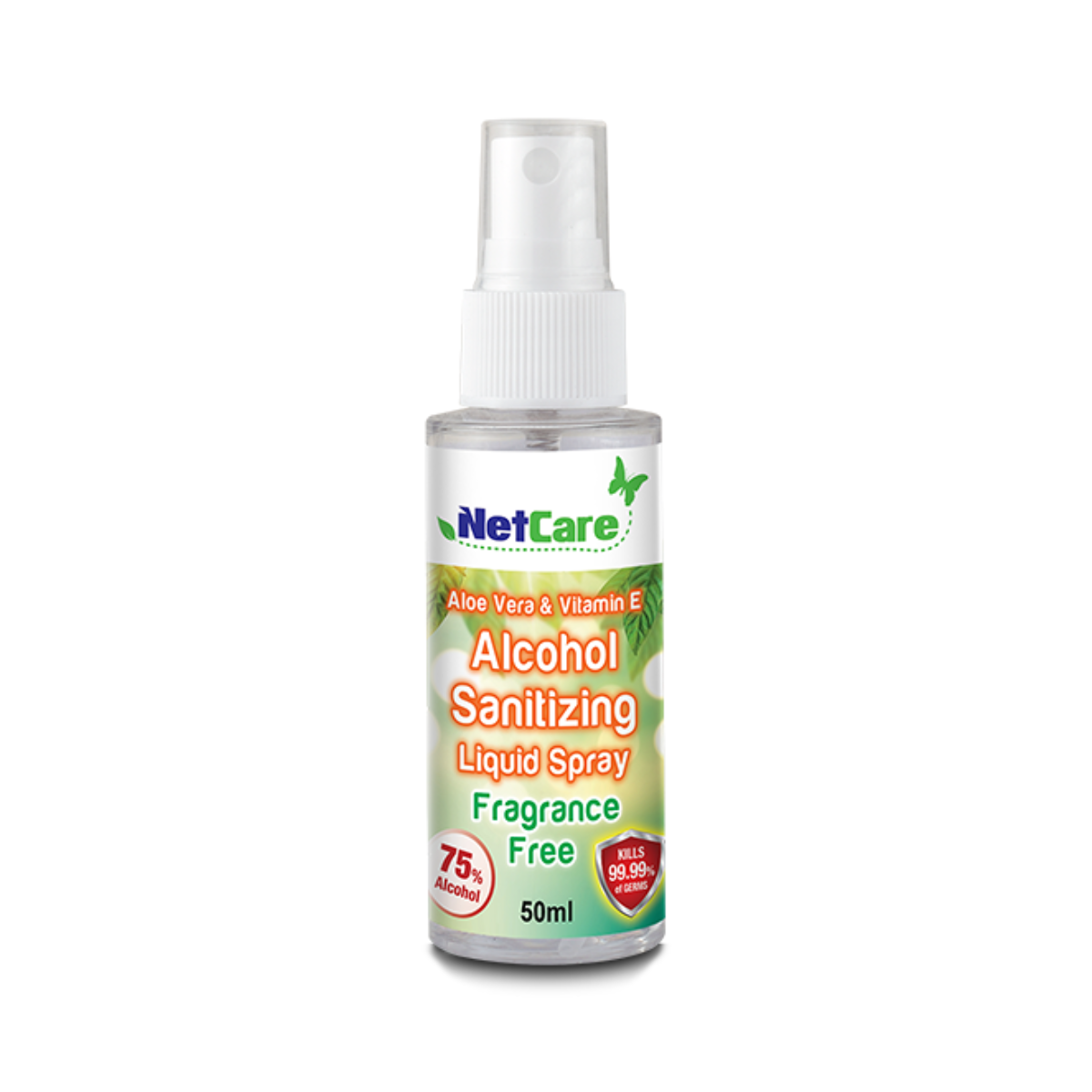 NETCARE ALCOHOL SANITIZING SPRAY FRAGRANCE FREE 50ML
