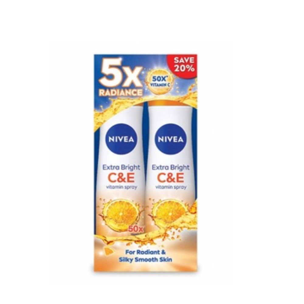 NIVEA DEODORANT EXTRA BRIGHT C&E VITAMIN SPRAY 150ML 2S