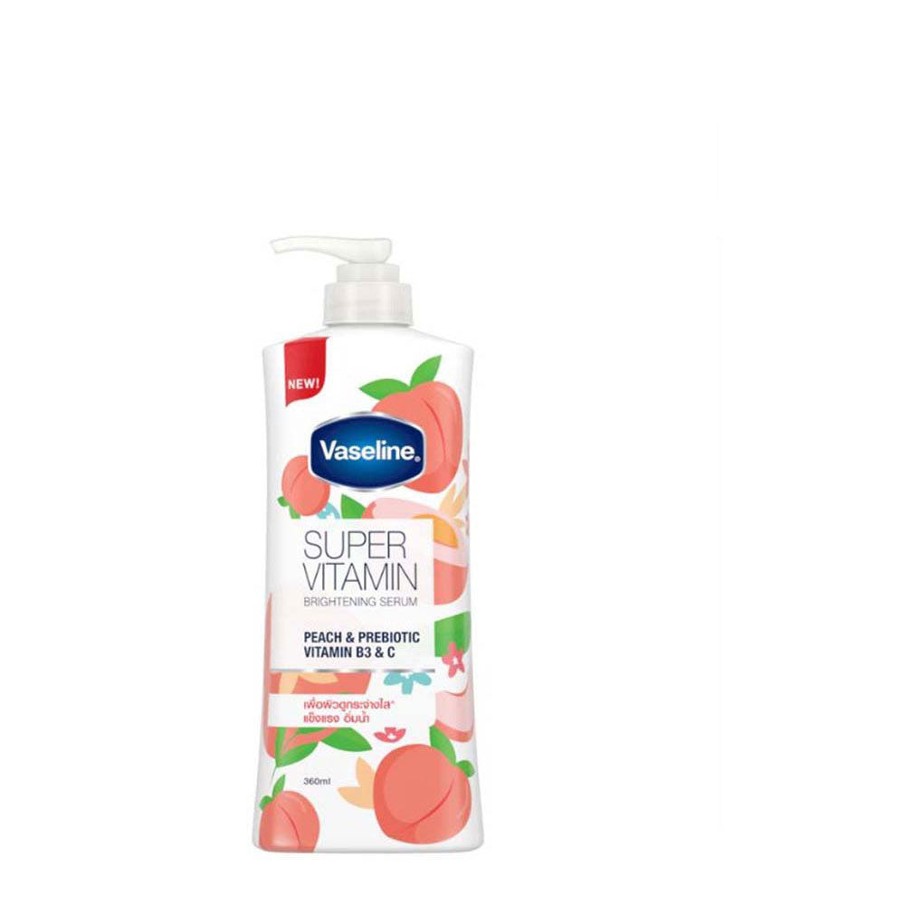 VASELINE SUPER VITAMIN PEACH & PREBIOTIC BRIGHTENING SERUM 360ML