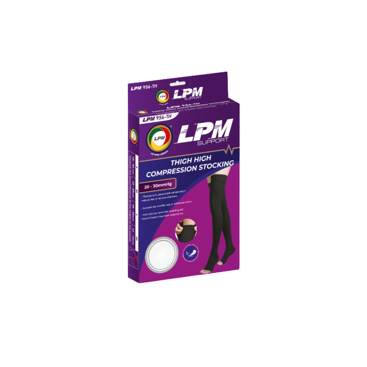 LPM 956 COMPRESSION STOCKING THIGH HIGH 20-30MMHG S