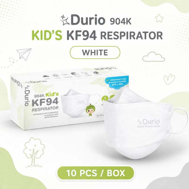 DURIO 904K CH KF94 RESPIRATOR 10S WHITE