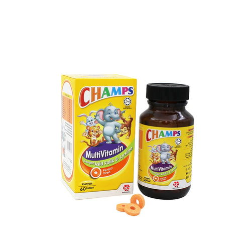 CHAMPS MV + LYSINE & FA ORANGE TAB 60S
