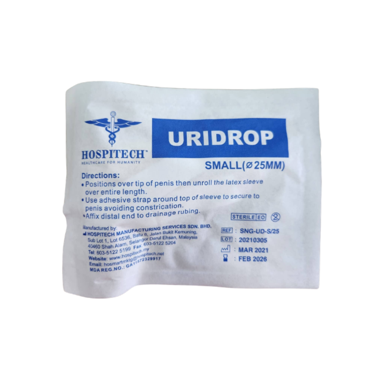 HOSPITEC URIDROP (MALE EXTERNAL CATHETER) SIZE S 1S