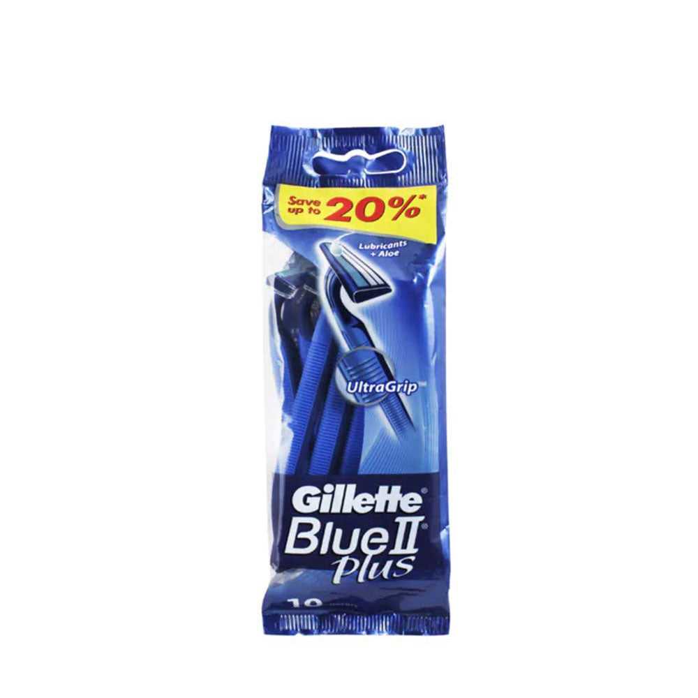 GILLETTE BLUE II PLUS SENSITIVE DISPOSABLE RAZOR 10S