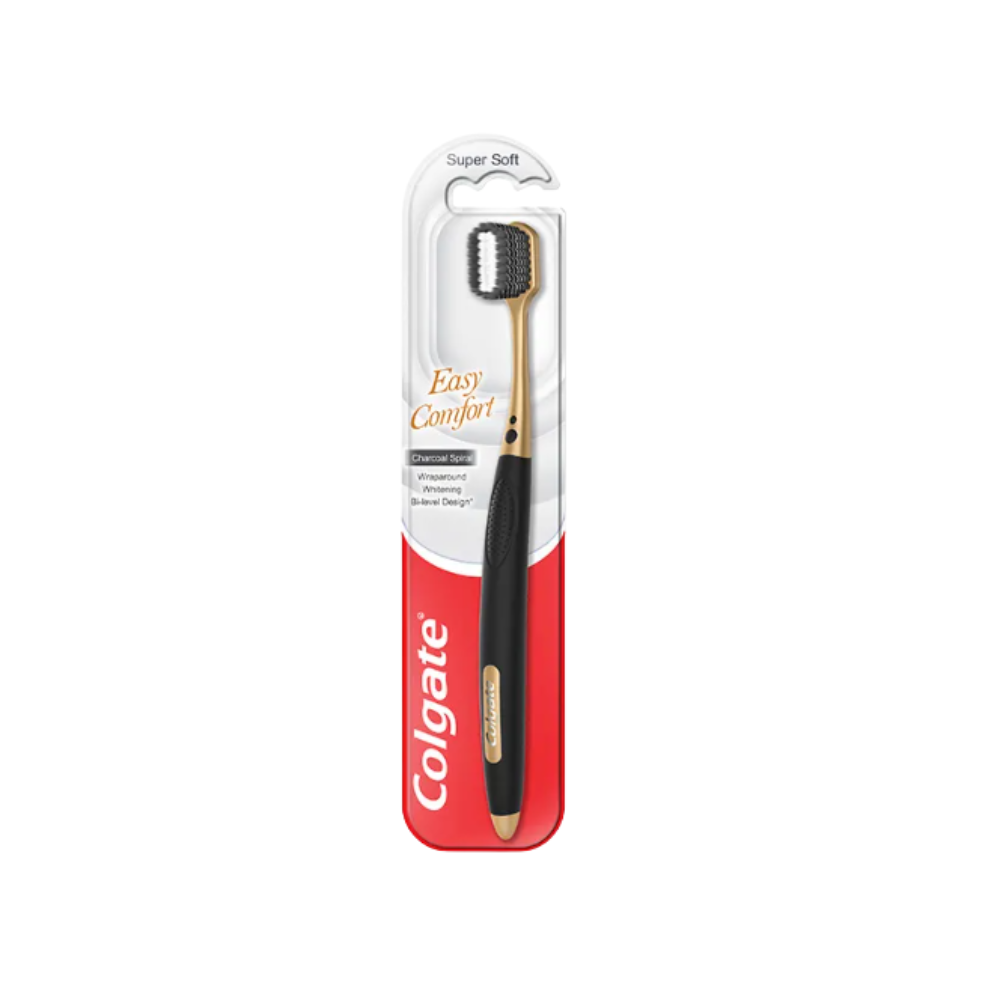 COLGATE TOOTHBRUSH EASY COMFORT CHARCOAL SPIRAL 1S
