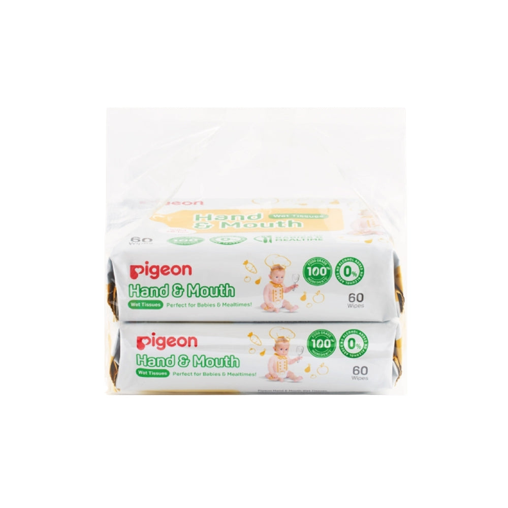 PIGEON HAND & MOUTH WET TISSUES 60SX2 (11804)