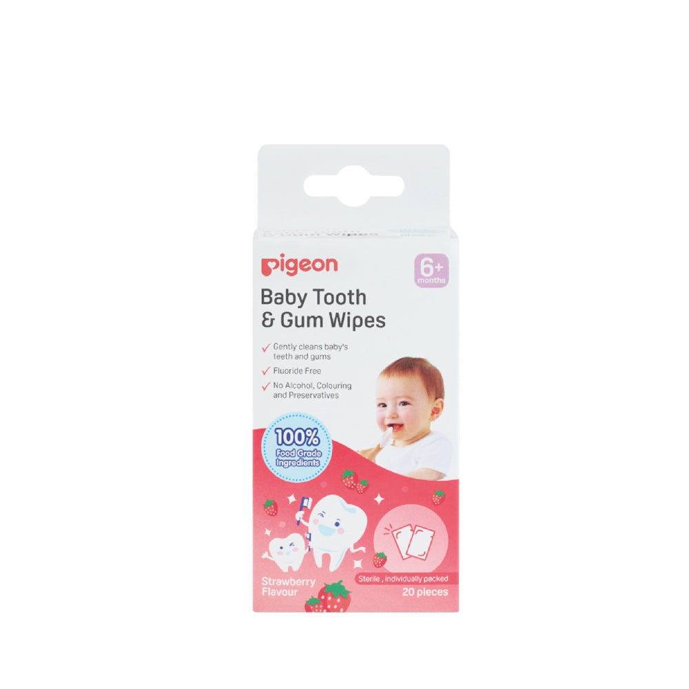 PIGEON BABY TOOTH &GUM WIPES STRAWBERRYFLAVOUR 20'S