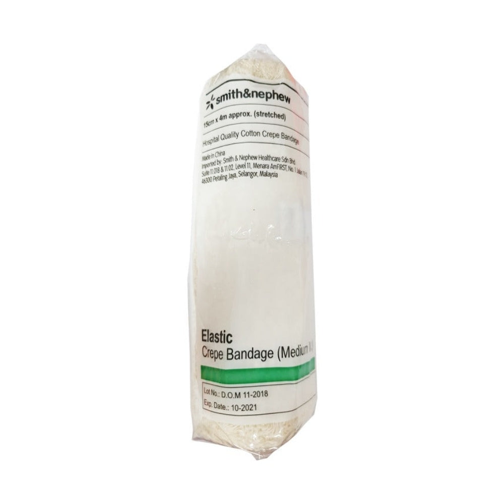 SMITH & NEPHEW ELASTIC CREPE BANDAGE (MEDIUM WEIGHT) 15CMX4M 1S