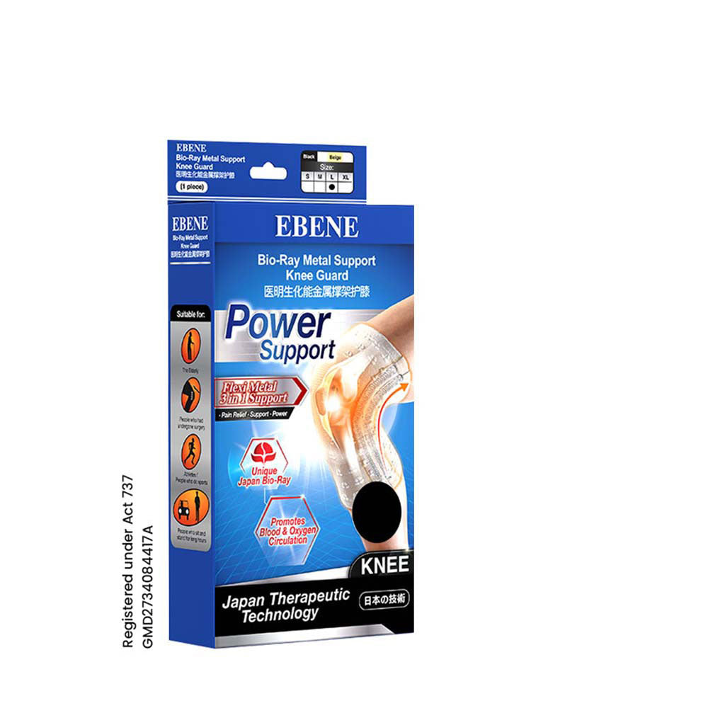 EBENE BIO RAY METAL SUPPORT KNEE GUARD- BLACK L