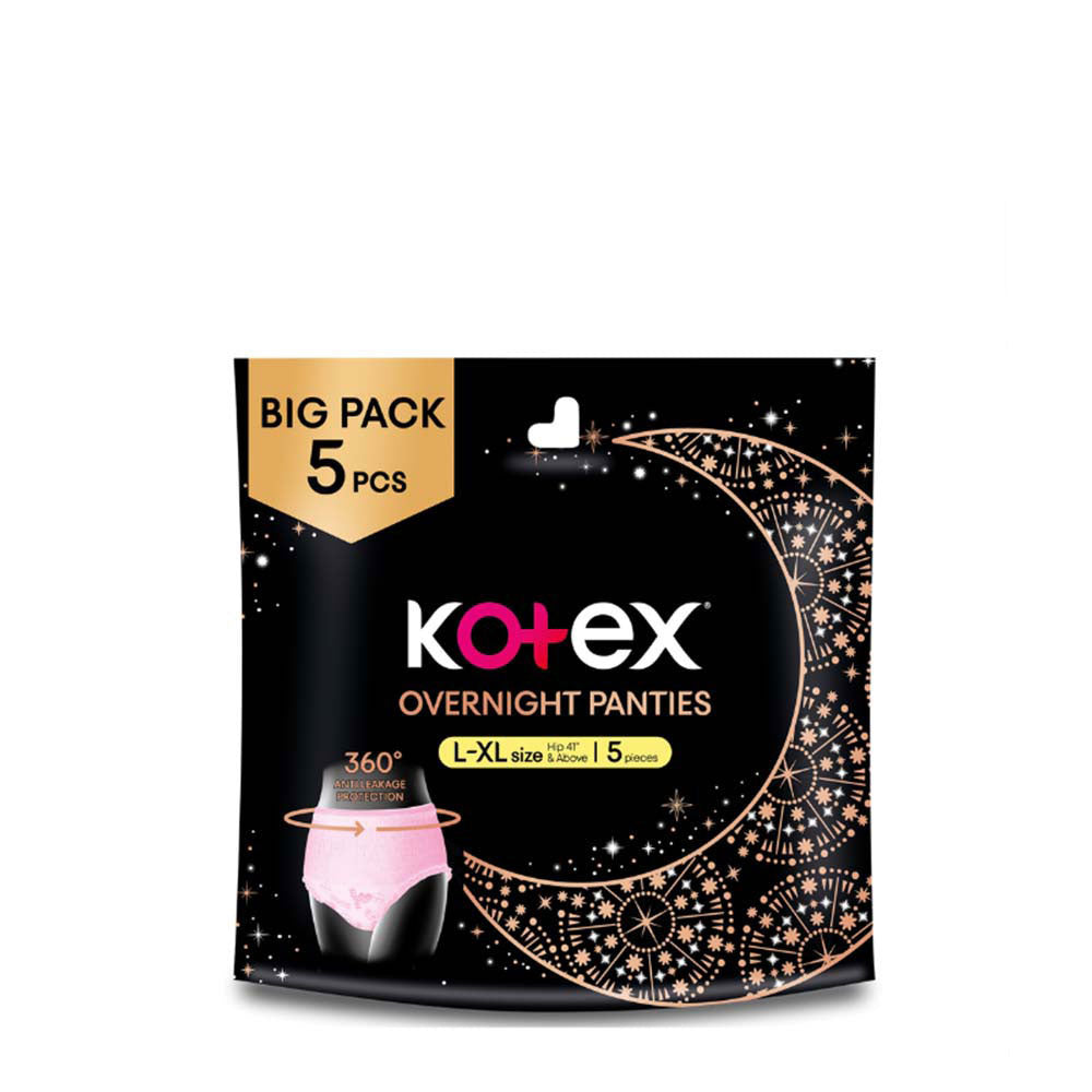 KOTEX OVERNIGHT PANTIES L/XL BIG PACK 5S