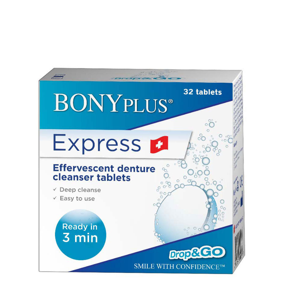 BONYPLUS EXPRESS EFFERVESCENT DENTURE CLEANSER TABLETS 32S
