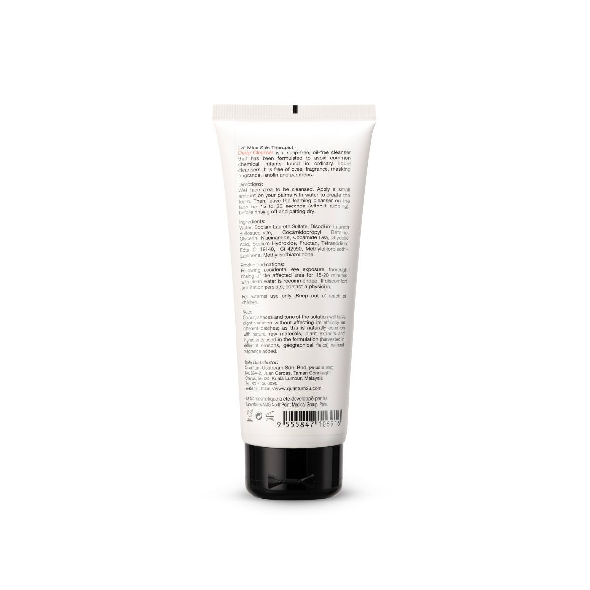 LAMIUX Deep Cleanser for Acne-Prone Skin in a 150ml tube for effective daily cleansing