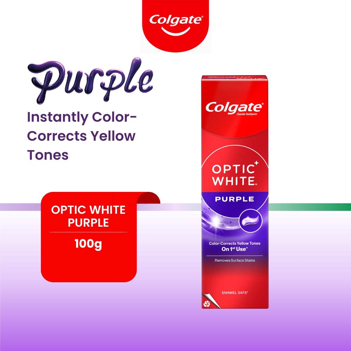 COLGATE TOOTHPASTE OPTIC WHITE PURPLE 100G