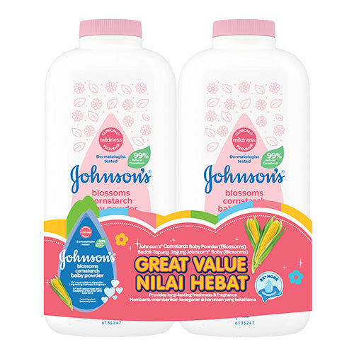 JOHNSONS BABY CORNSTARCH POWDER BLOSSOM 500G 2S