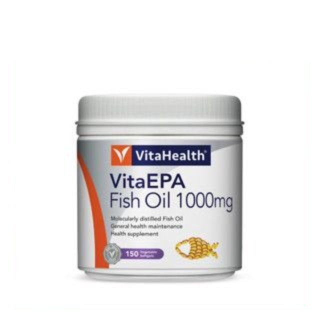 VitaHealth fish oil 1000mg jar of 150 softgels VitaEPA supplement for general health maintenance