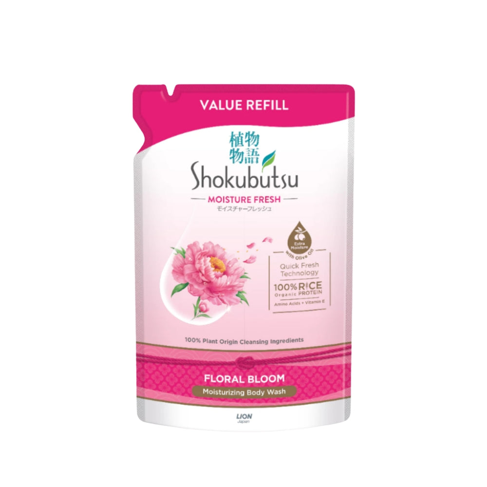 SHOKUBUTSU BODY WASH MOISTURE FRESH FLORAL BLOOM REFILL 800G