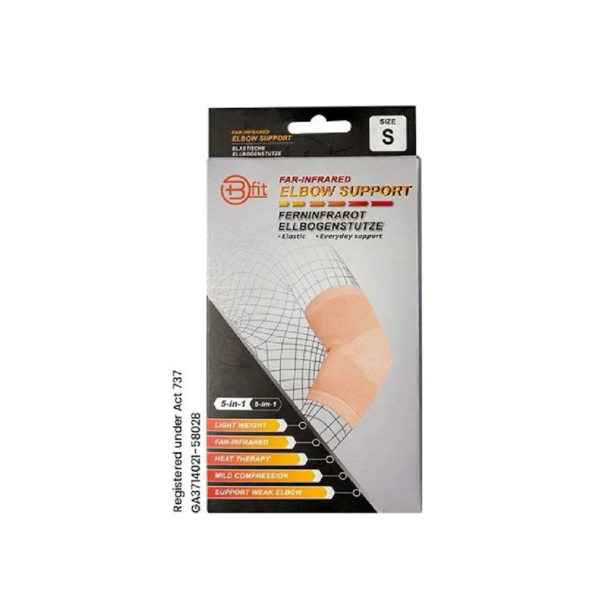 BFIT 5IN1 FAR INFRARED ELBOW SUPPORT SLEEVE E133 SIZE S