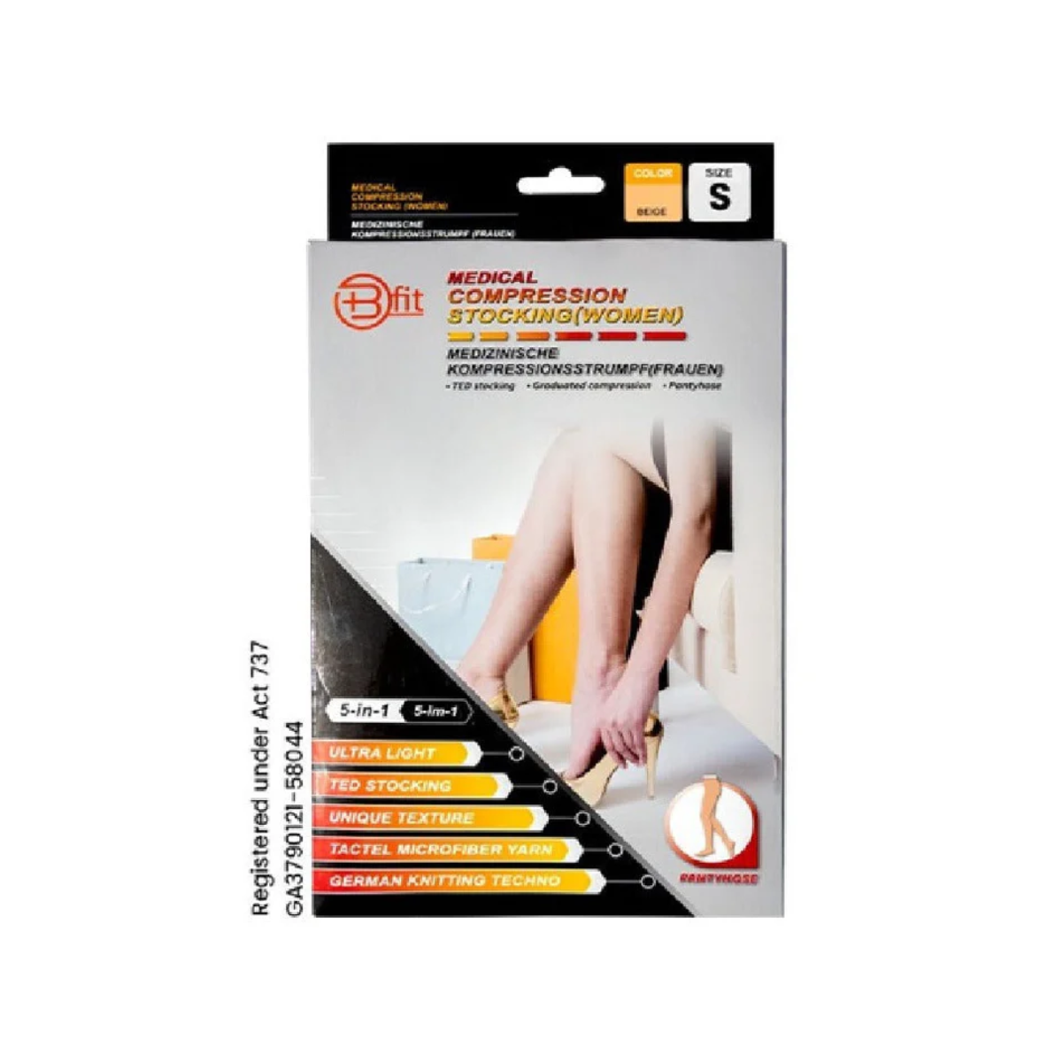 BFIT 5IN1 MEDICAL COMPRESSION STOCKING W/ANTI SLIP SILICONE - PANTHYHOSE S182 S