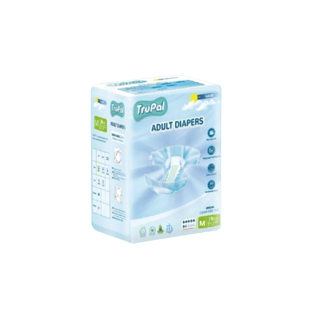 TRUPAL ADULT DIAPERS VALUE M 10S