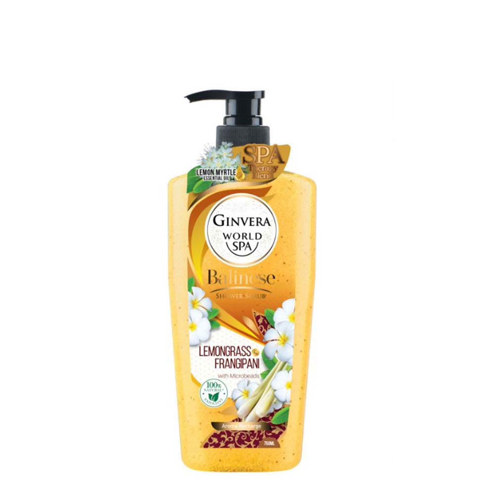 GINVERA WORLD SPA BALINESE SHOWER SCRUB LEMONGRASS & FRANGIPANI 750ML