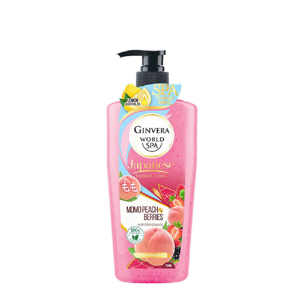 GINVERA WORLD SPA JAPANESE SHOWER SCRUB MOMO PEACH & BERRIES 750ML