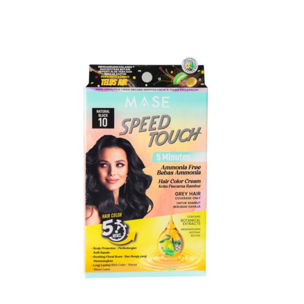 SPEED TOUCH 5 MINUTES AMMONIA FREE HAIR COLOR NATURAL BLACK 10 SACHET 15G