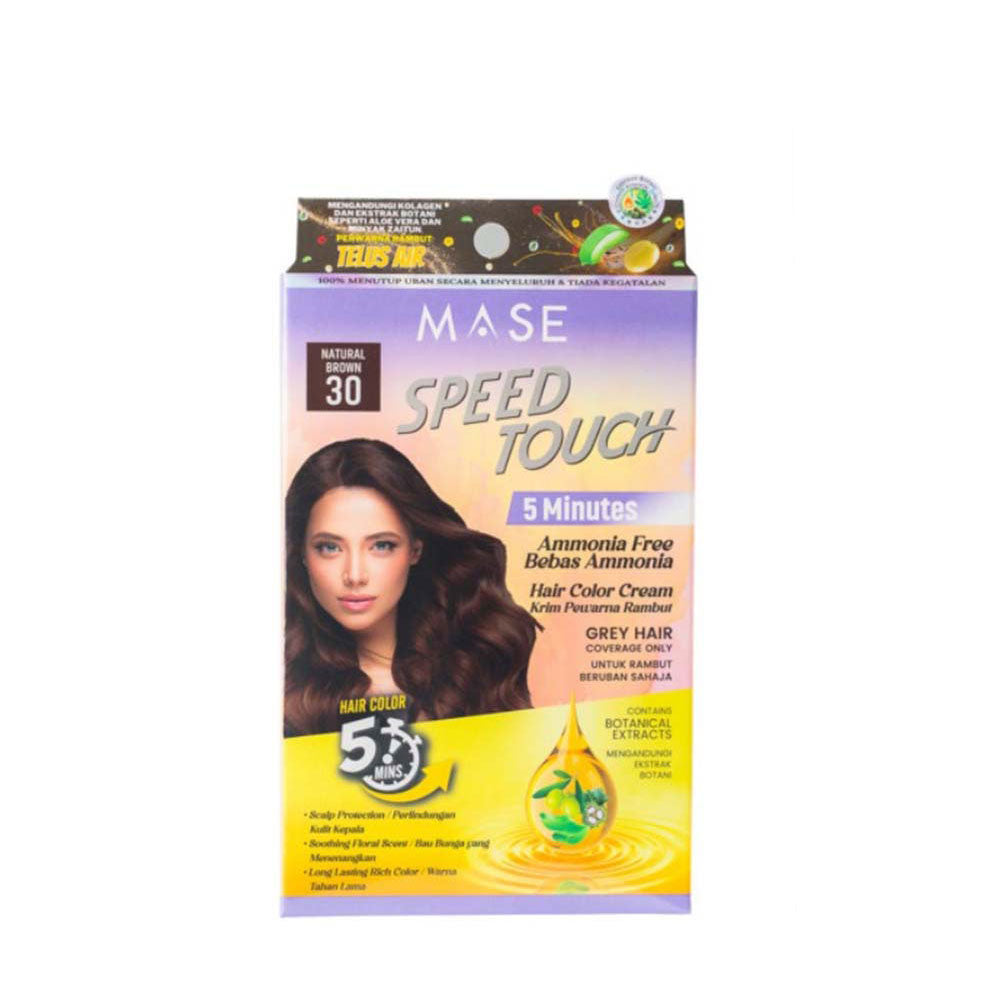 SPEED TOUCH 5 MINUTES AMMONIA FREE HAIR COLOR NATURAL BROWN 30 SACHET 15G